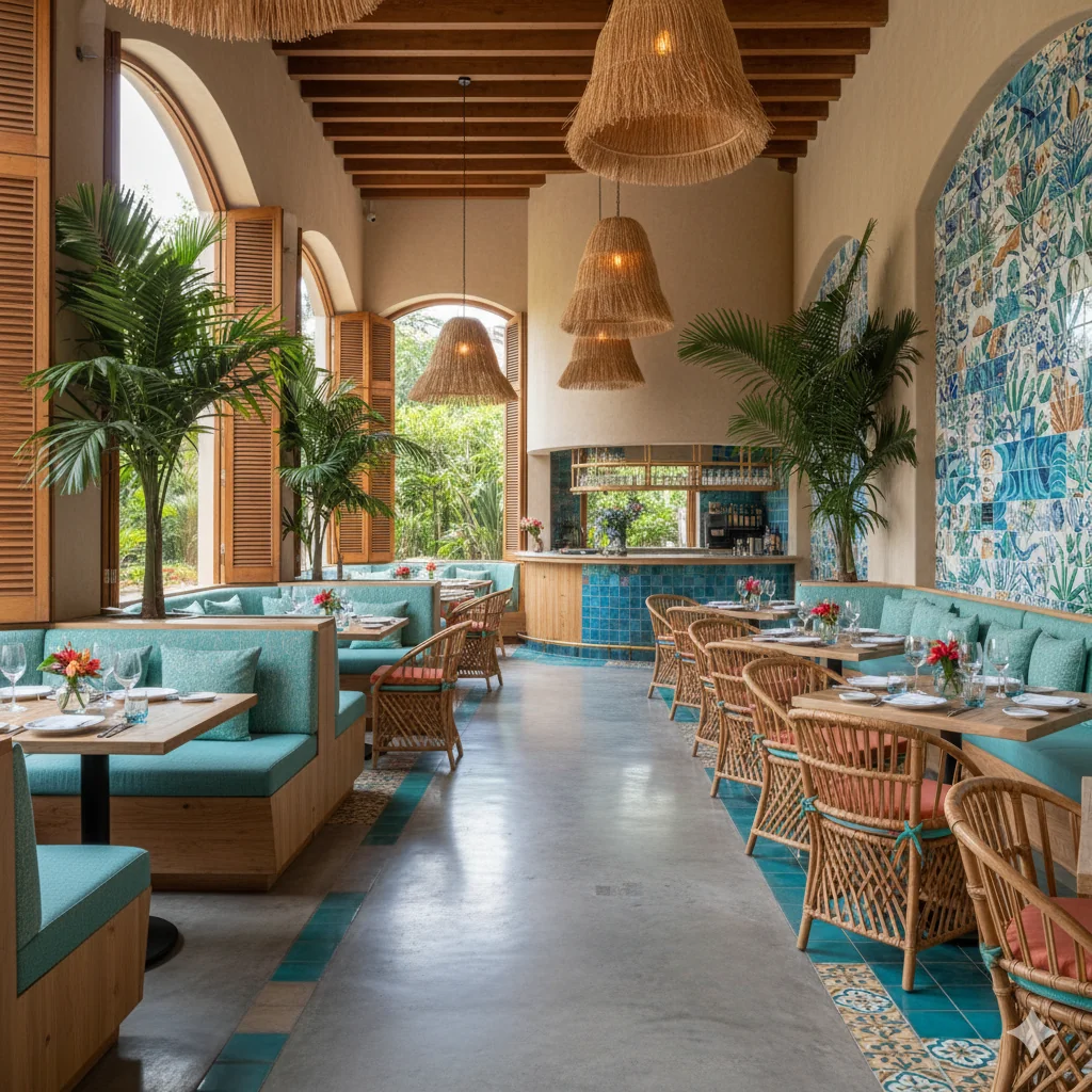 Paleta de colores Costa Mexicana para restaurantes mexicanos