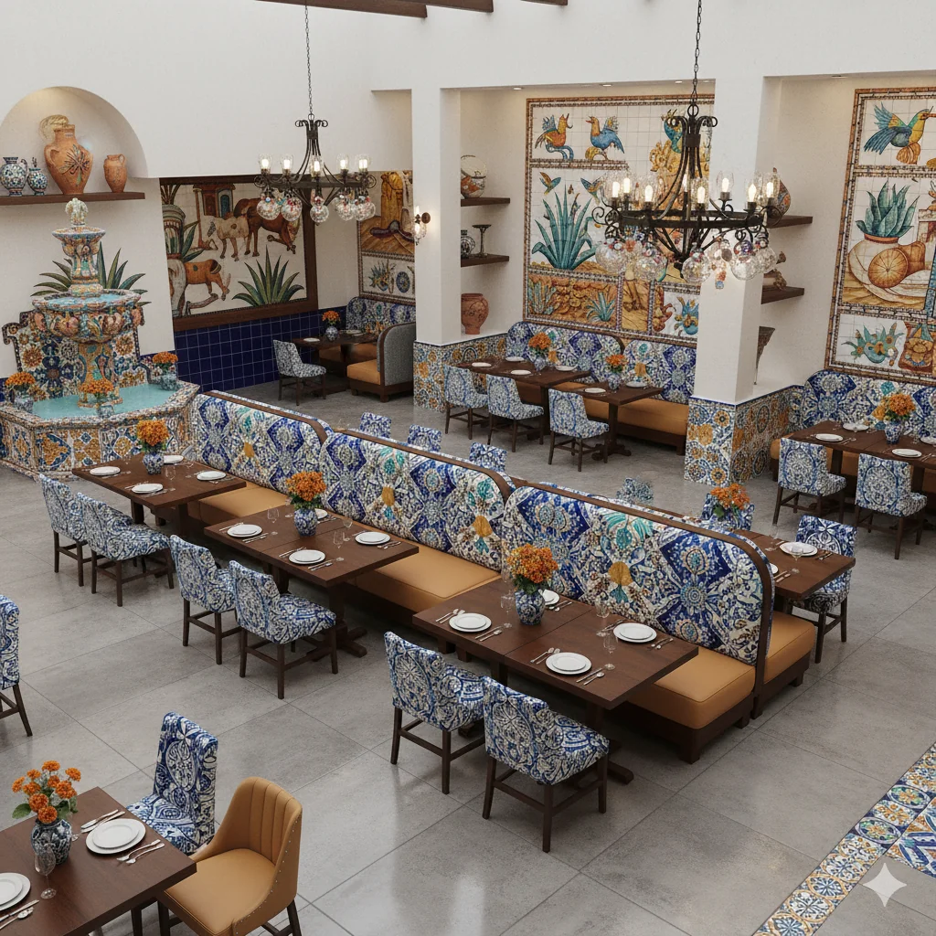 Paleta de colores Tradicional Talavera para restaurantes mexicanos