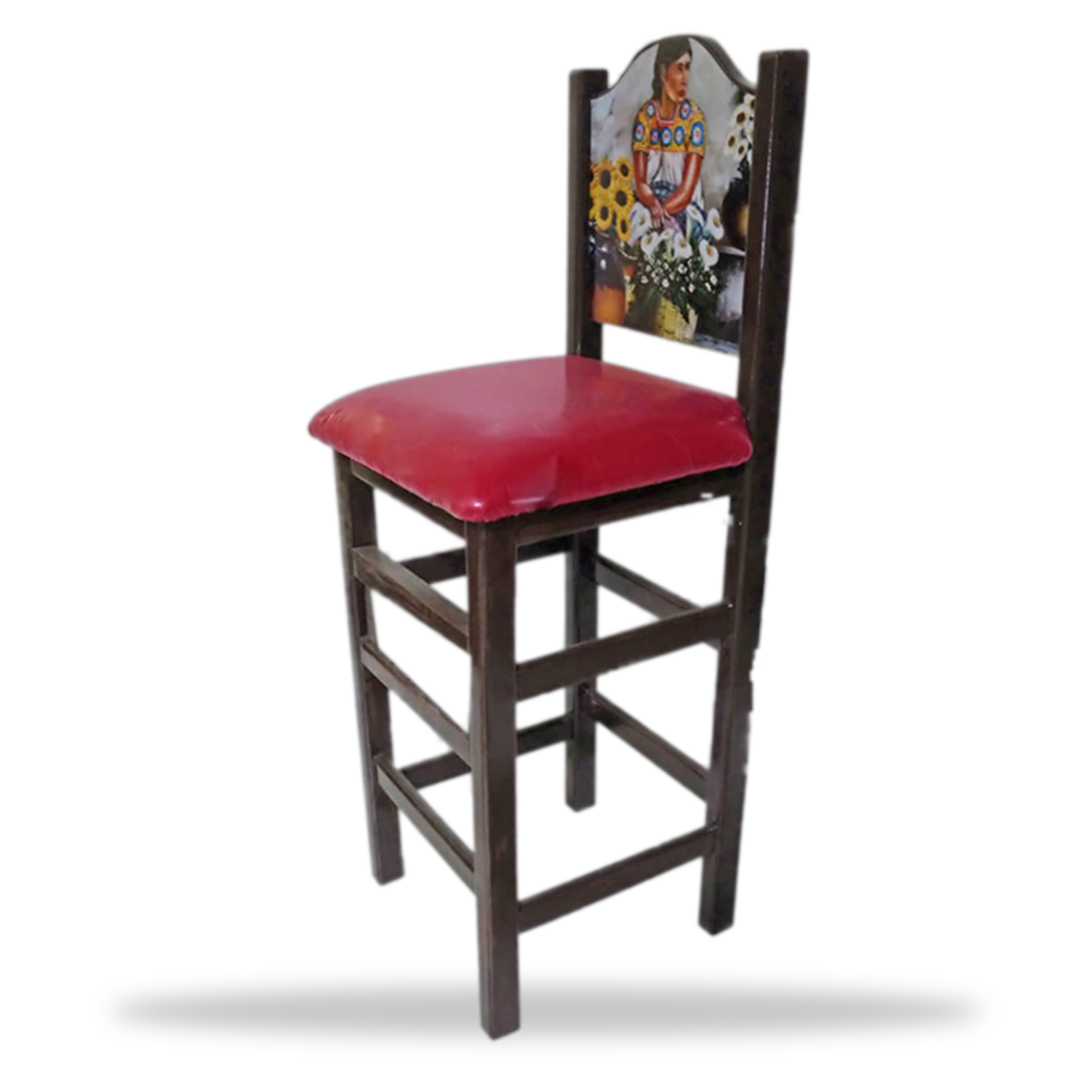 Señora con Flores - Sillas de Bar