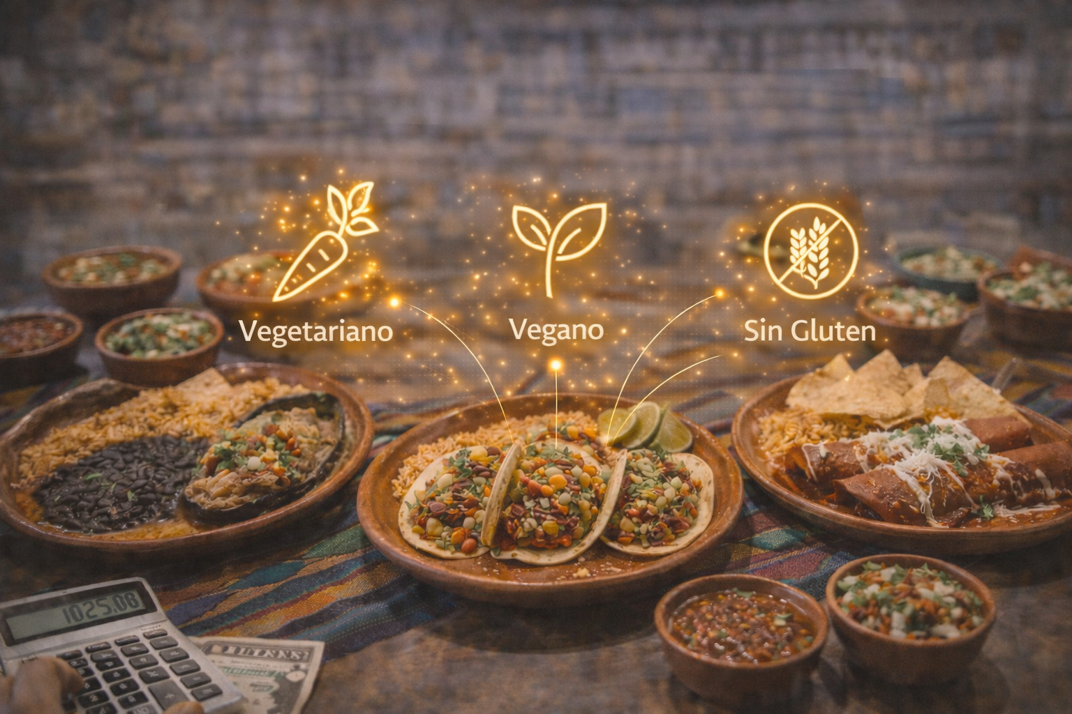 20. Opciones de menús especiales: vegetarianos, veganos y sin gluten.